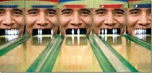 Obama bowling in Clearwater, Fl
